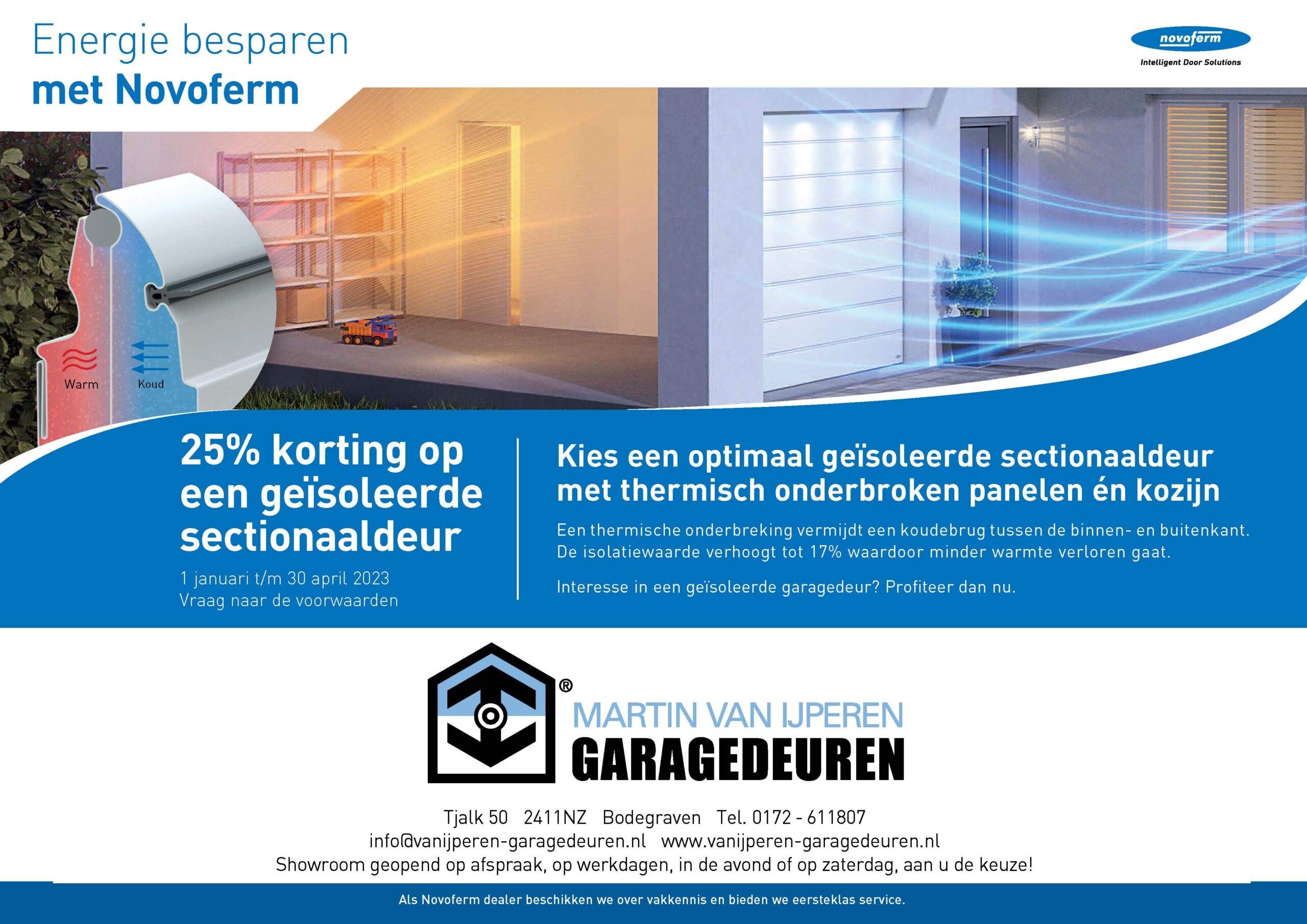 Aanbieding januari 25% korting op een geïsoleerde sectionaaldeur